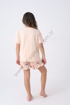 Desenli Rahat Kalıp Kız Çocuk Şortlu Pijama Takım
