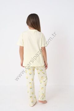 Kız Çocuk Kısa Kollu Pamuklu Pijama Takım