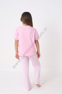 Kız Çocuk Kısa Kollu Pamuklu Pijama Takım