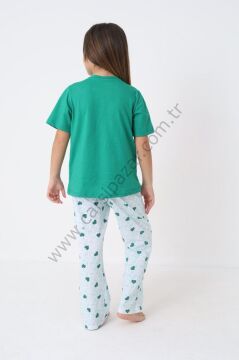 Kız Çocuk Kısa Kollu Pamuklu Pijama Takım