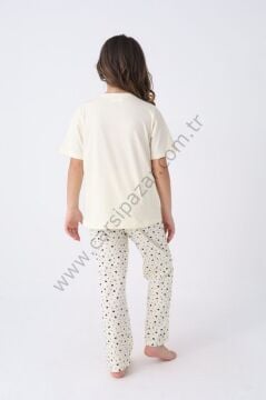 Kız Çocuk Kısa Kollu Pamuklu Pijama Takım