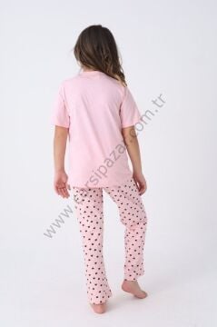 Kız Çocuk Kısa Kollu Pamuklu Pijama Takım