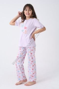 Kız Çocuk Kısa Kollu Pamuklu Pijama Takım