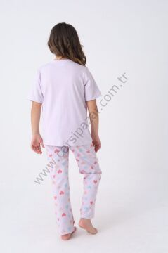 Kız Çocuk Kısa Kollu Pamuklu Pijama Takım